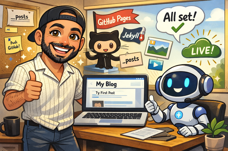 Chat GPT image of my blog setup